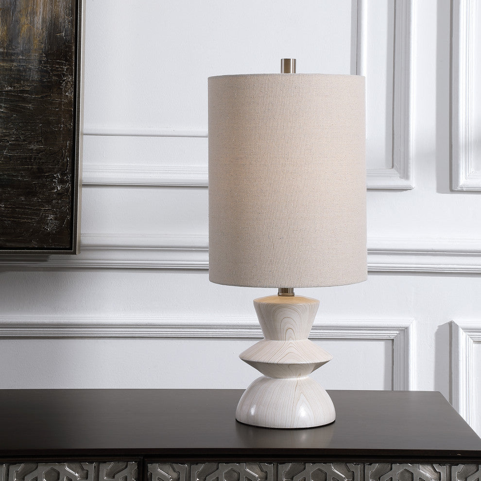 Uttermost Stevens 1 Light 24" Tall Bleached Wood Buffet Lamp
