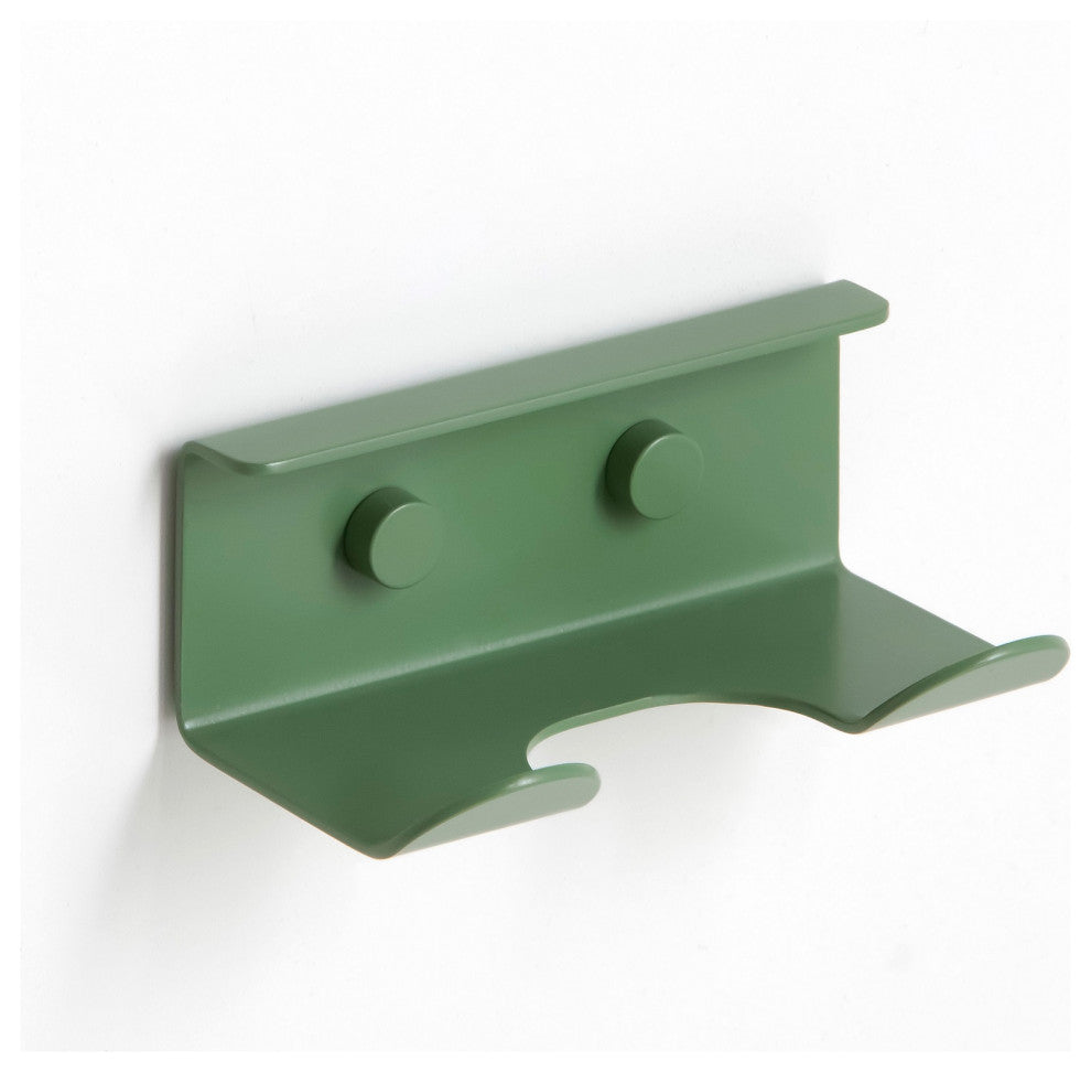 Slim Towel Hook, Matte Green