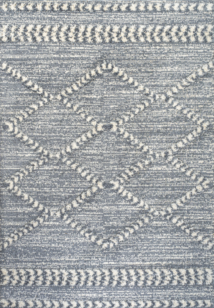 Sofie Moroccan Trellis High-Low Gray/Cream 3'x5' Area Rug