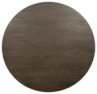 Tiber Oak Wood Round Dining Table, 55", Toasted Brown