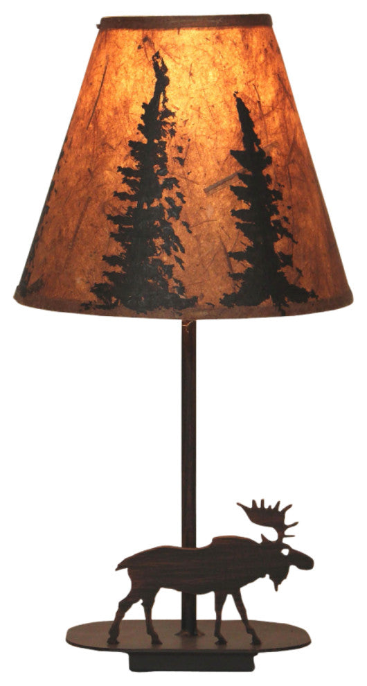 Burnt Sienna Mini Iron Moose Table Lamp
