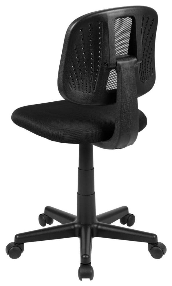 Flash Fundamentals Mid-Back Black Mesh Swivel Task Office Chair with Pivot...