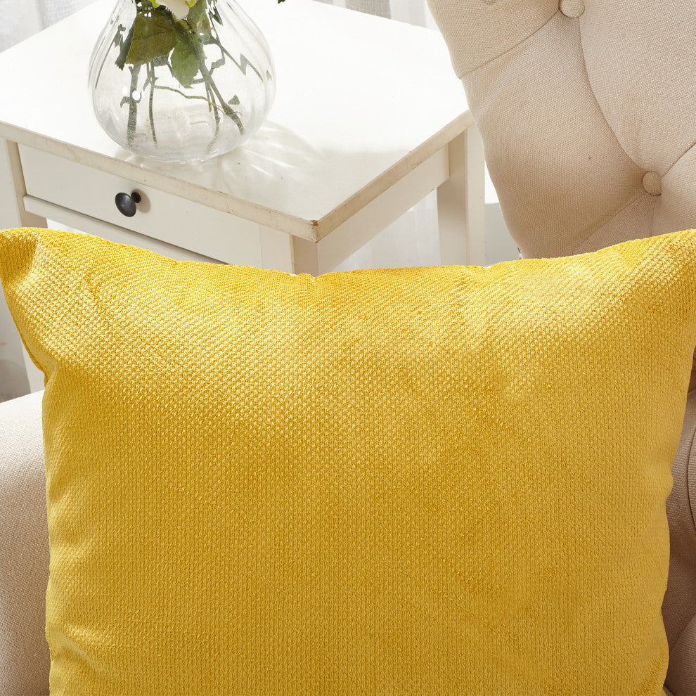 Milliken Plush Pillow Shell 2 Piece Set, Jojoba Yellow, 20" X 20"
