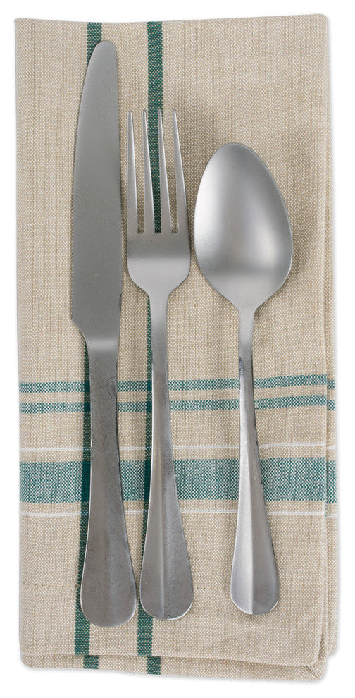 DII Teal French Stripe Napkin, Set of 6