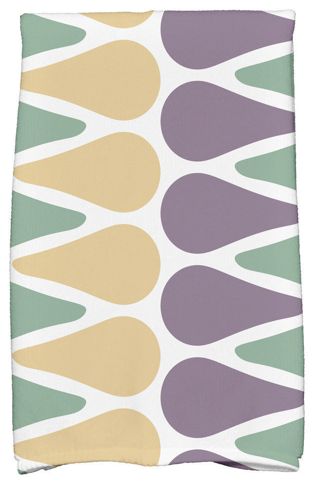 18x30" Multi Colored Picks Geometric Print Hand Towels, Green Multi
