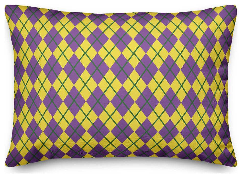 Mardi Gras Check 14x20 Spun Poly Pillow
