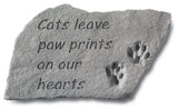 "Cats Leave Paw Prints on our Hearts" Garden Stone
