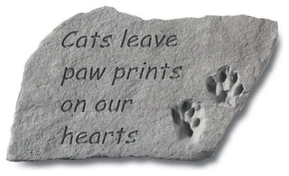 "Cats Leave Paw Prints on our Hearts" Garden Stone