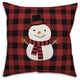 Plaid Snowman 20"x20" Throw Pillow