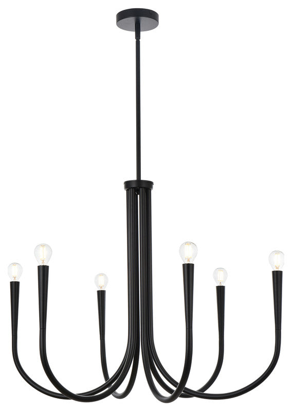 Living District Layne 30" Chandelier in Black
