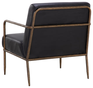 Lathan Lounge Chair, Charcoal Black Leather