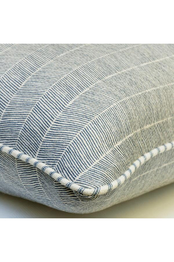 Herringbone Pattern Throw Pillow | Andrew Martin Furrow, Dark Blue