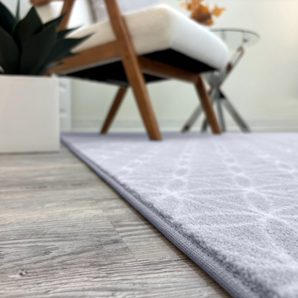 EYELET Soft Tactesse Nylon Area Rug with Anti-Stain Protection, Soft Blue, 6'x9'