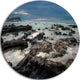 Rocky Seashore With Blue Sky Over, Seashore Disc Metal Wall Art, 11"