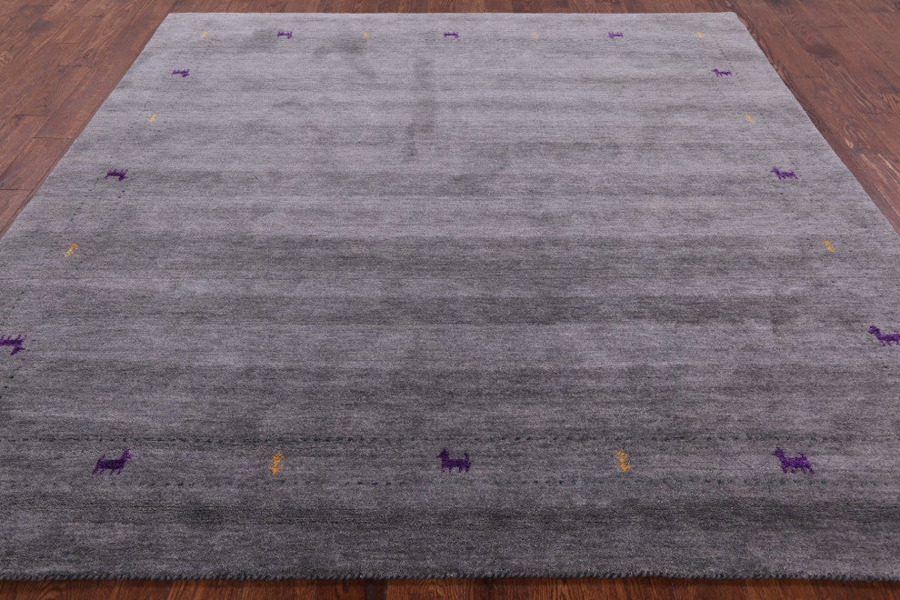 8' Square Persian Gabbeh Area Rug Q4358
