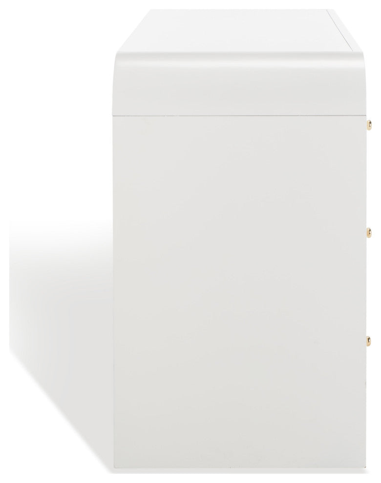 Safavieh Couture Liabella 6 Drawer Curved Dresser, White/Gold, White/Gold