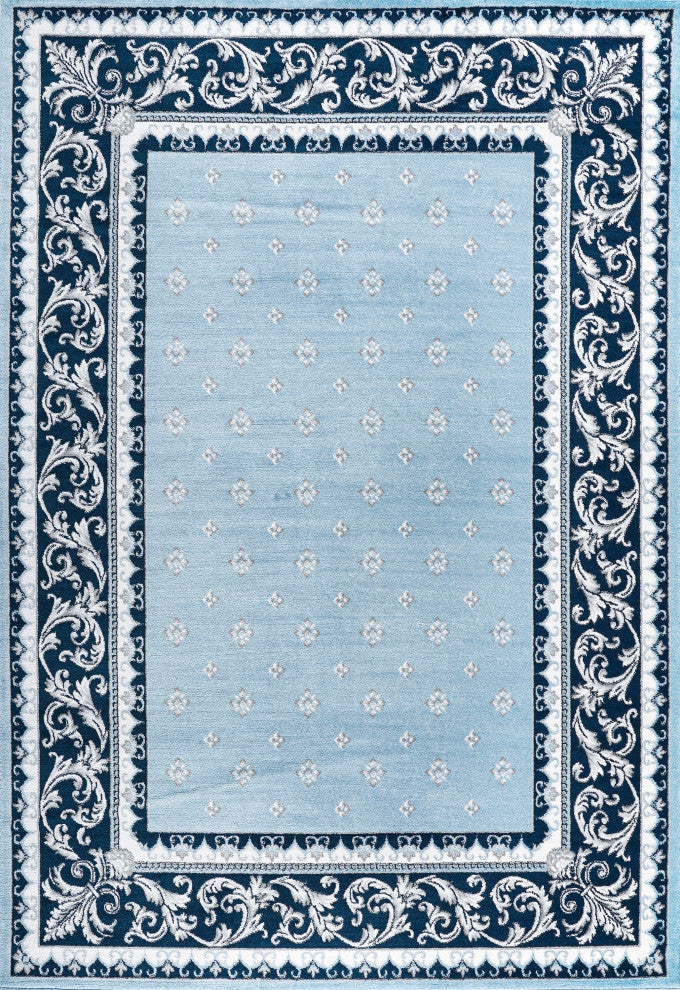 Acanthus French Border, Blue/Navy, 4'x6'