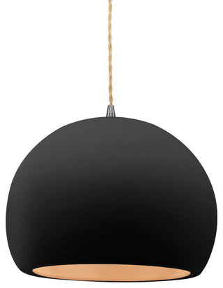 Radiance Medium Globe Pendant, Carbon Matte Black/Gold Frame, LED, Beige