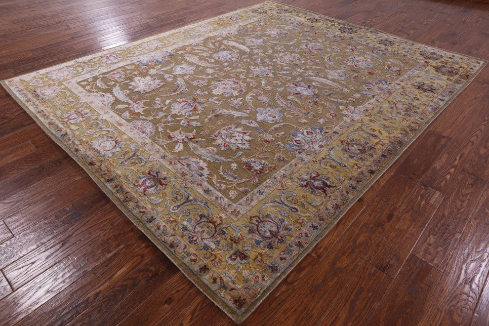Wool and Silk Persian Hand Knotted Rug 8' 0" X 9' 9"- Q5968