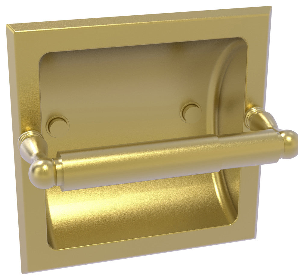 Regal Recessed Toilet Tissue Holder, Satin Brass