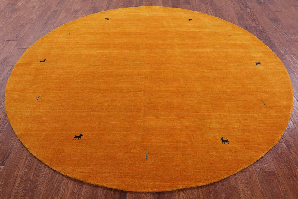 8' Round Persian Gabbeh Handmade Rug - Q15144
