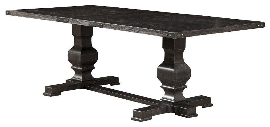 Rubberwood Dining Table With Sturdy Base Black
