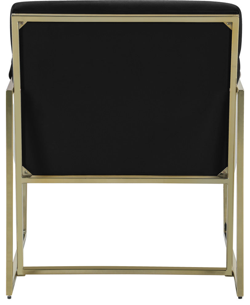 Wayne Velvet Upholstered Accent Chair, Black