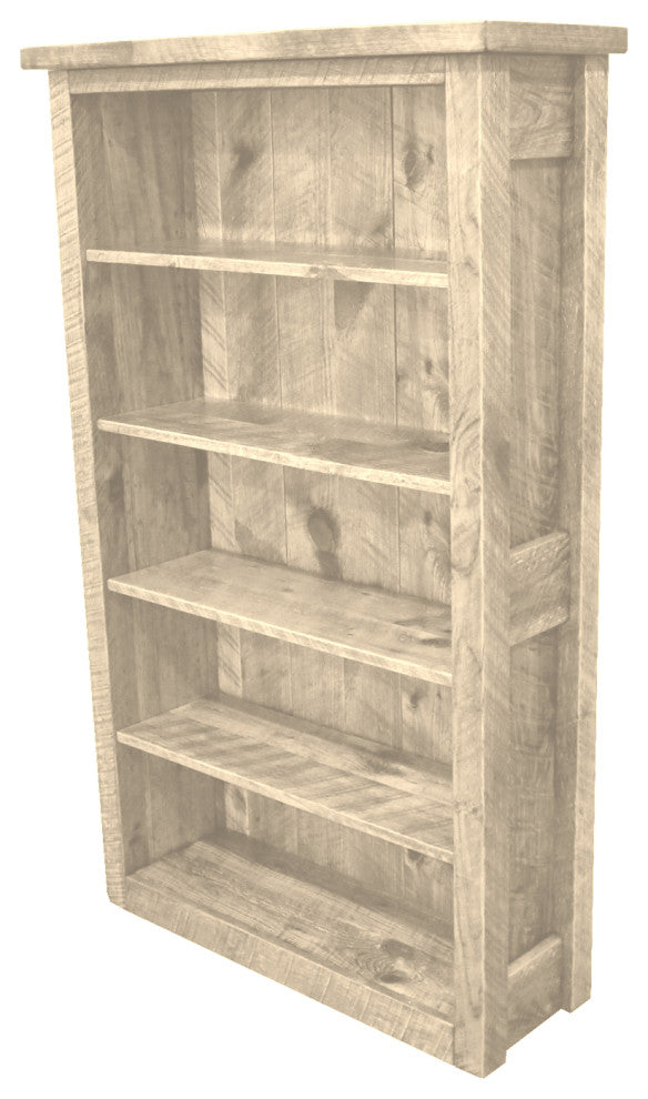 Barnwood Style Timber Peg Bookcase, Frost