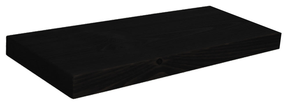 2"x12" Deep Rustic Floating Shelf, Easy Hang Mounting Included, Black, 30"