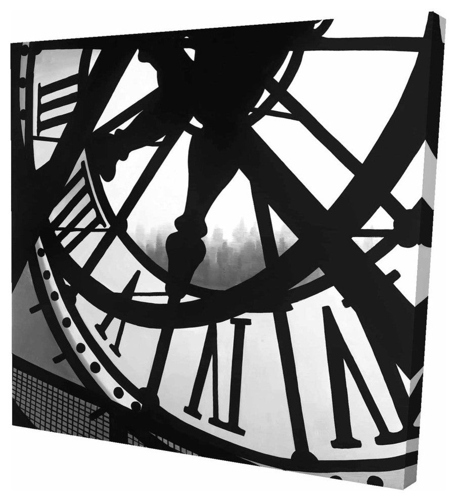 Giant Clock In Orsay Museum, Fine Art Gallery Wrapped Canvas, 24"x24"