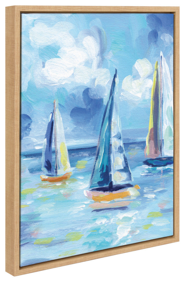Sylvie Come Sail Away Framed Canvas by Rachel Christopoulos, Natural 18x24