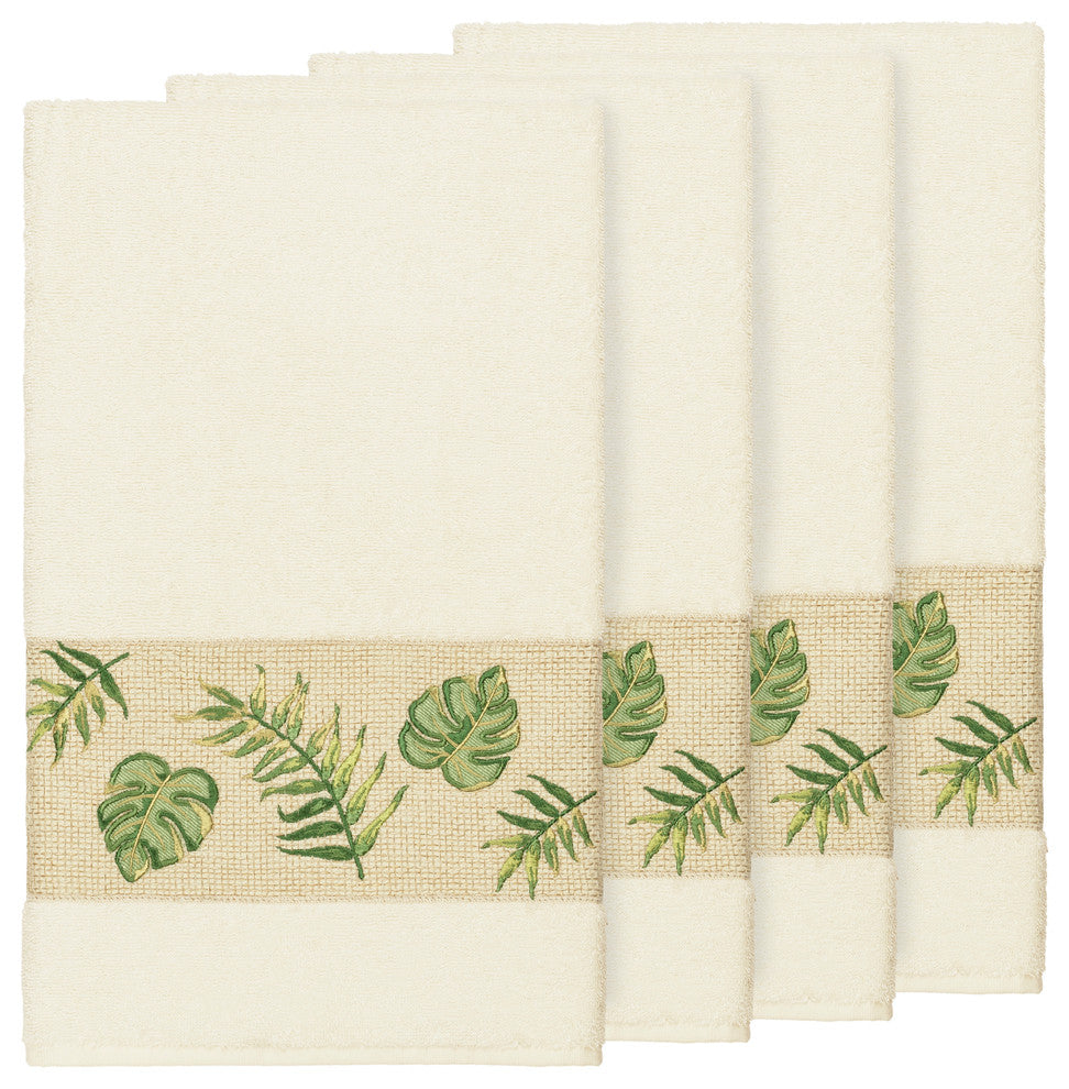 Zoe 4 Piece Embellished Bath Towel Set