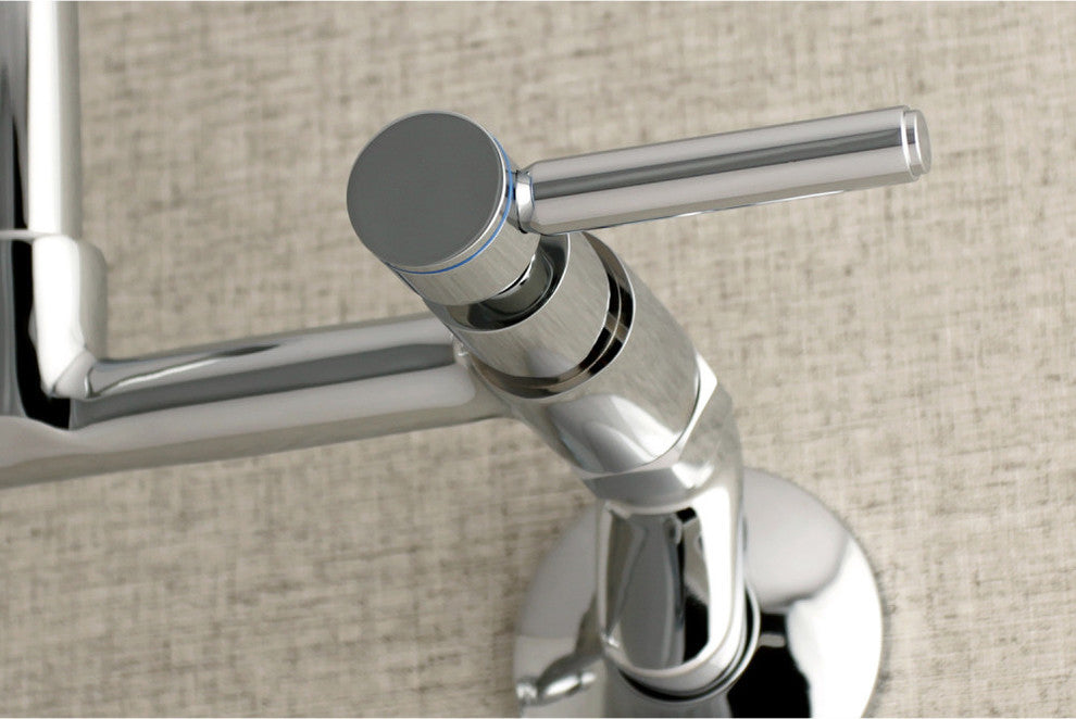 Kingston Brass Two-Handle Wall Mount Kitchen Faucet, Polished Chrome