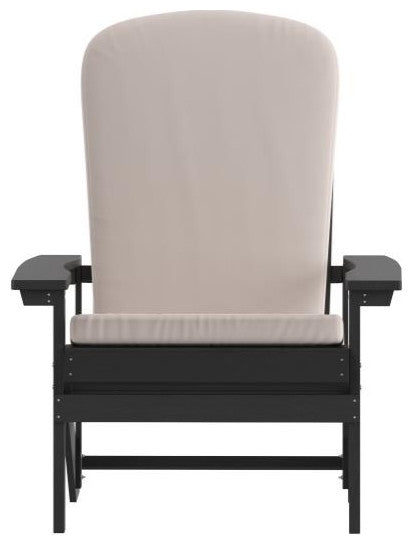Charlestown Set of 2 Adirondack Chairs with Cushions, Slate Gray/Cream