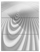 "Fractal Rounded White 3-D Waves" Metal Wall Art, 3 Panels, 28"x36"