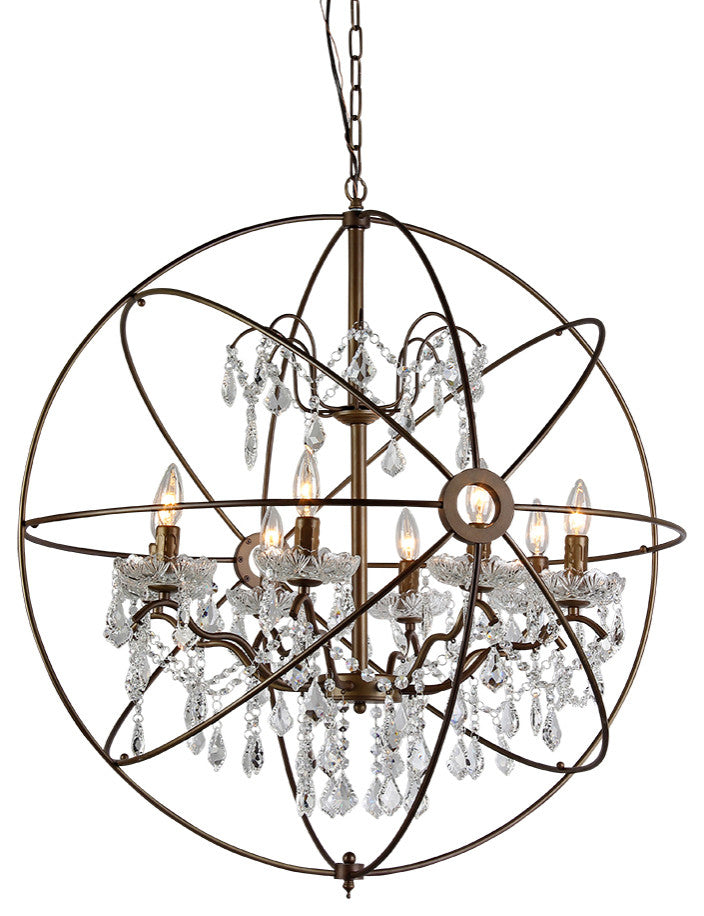 WAREHOUSE OF TIFFANY'S RL8049-24AB Edwards 26 in. 6-Light Indoor Chrome Finish