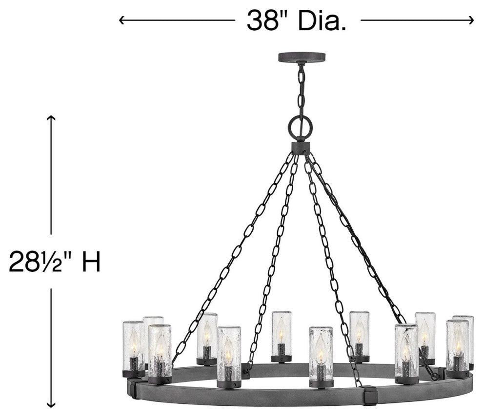 Hinkley Lighting 29207 Sawyer 12 Light 38"W Open Air Outdoor Ring - Sequoia