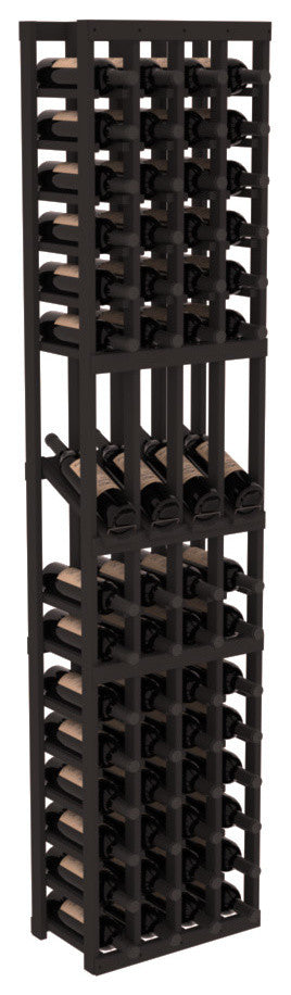 4 Column Display Row Wine Cellar Kit, Pine, Black Stain
