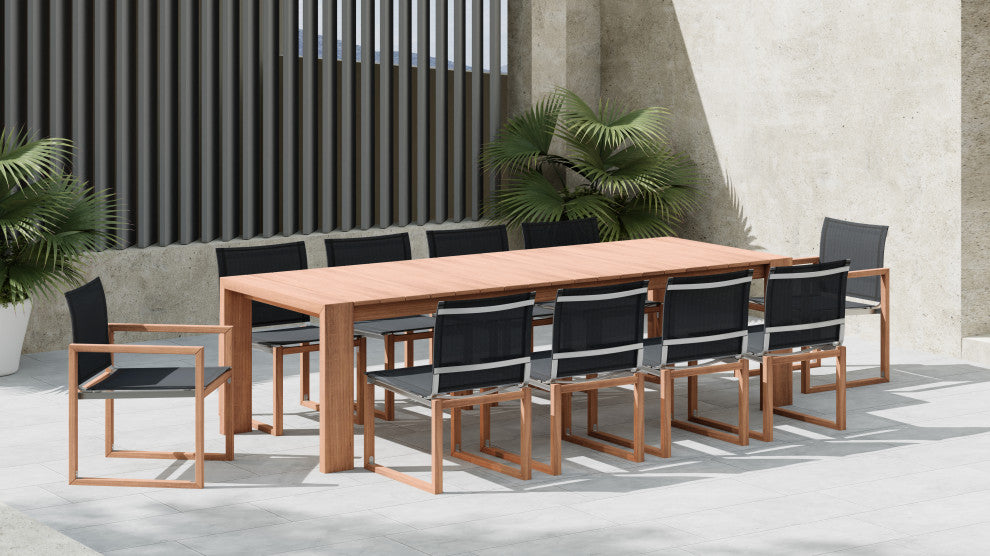 Tulum Teak Outdoor Patio Dining Table, Natural