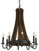 24W Barrel Stave Madera 8 LT Chandelier