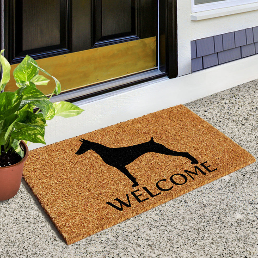 Doberman Doormat, 17"x29"