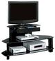 Tv Stand - 48"L / Glossy Black Wood / Metal / Tempered