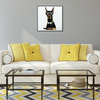 "Doberman Pinscher"  Printed Wall Art Framed With Black Anodized Aluminum