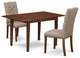 3Pc Dining Set, Butterfly Leaf Table, 2 Chairs, Mahogany