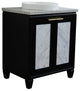 31" Single Sink Vanity, Black Finish With Gray Granite With Round Sink