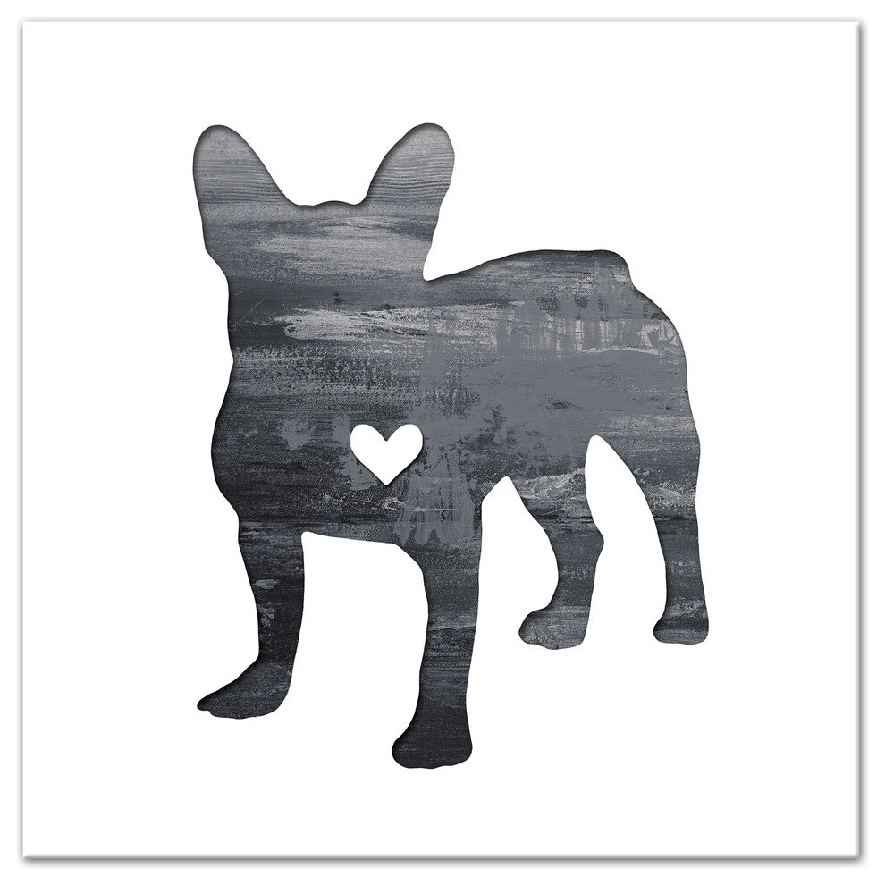 Designs Direct Creative Group Ink Silhouette Frenchie 30x30 Canvas Wall Art