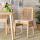 Suci Modern Bohemian Natural Brown Rattan 2-Piece Dining Chair Set