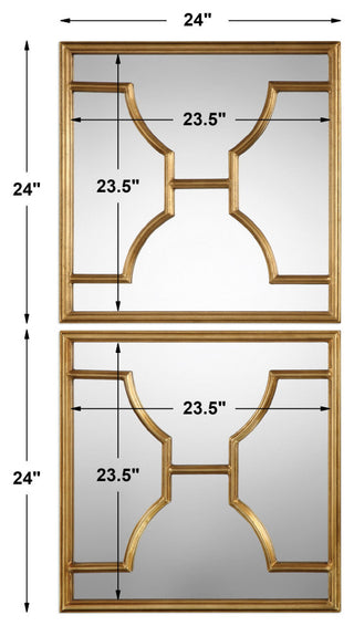 Uttermost Misa Gold Square Mirrors Set of 2