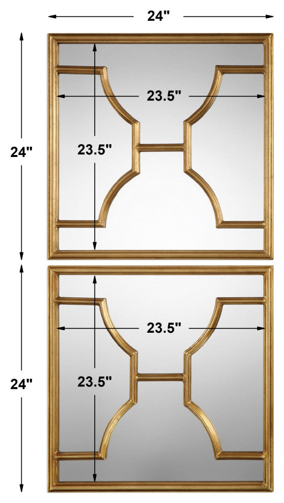 Uttermost Misa Gold Square Mirrors Set of 2