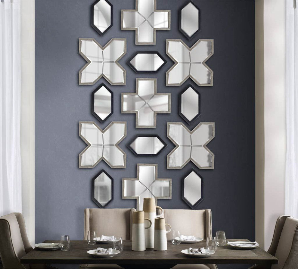 HomeRoots Grey Wood Frame Wall Mirror
